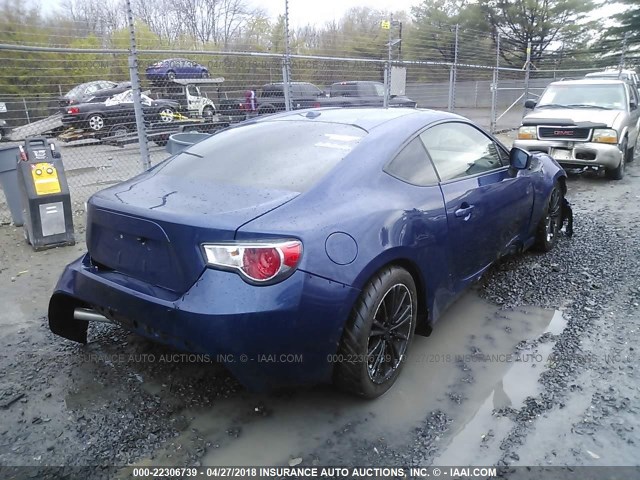 JF1ZNAA14D1722051 - 2013 TOYOTA SCION FR-S BLUE photo 4