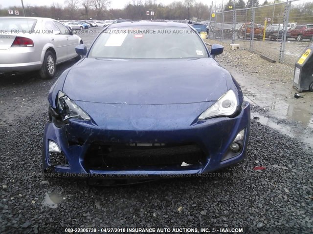 JF1ZNAA14D1722051 - 2013 TOYOTA SCION FR-S BLUE photo 6