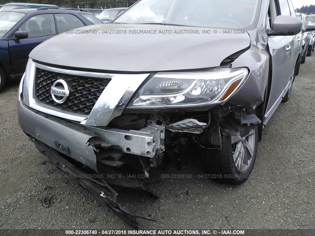 5N1AR2MM7DC669031 - 2013 NISSAN PATHFINDER S/SV/SL/PLATINUM GRAY photo 6