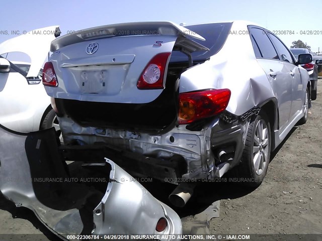 1NXBU4EEXAZ309019 - 2010 TOYOTA COROLLA S/LE/XLE SILVER photo 6