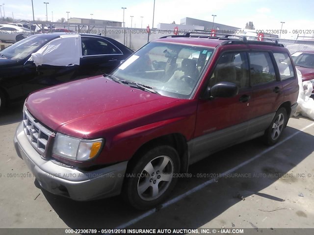 JF1SF6553YH711581 - 2000 SUBARU FORESTER S MAROON photo 2