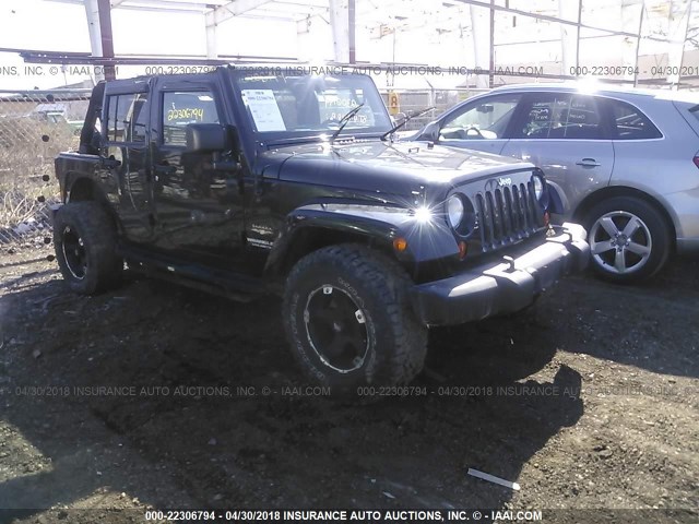 1C4BJWEG7DL586831 - 2013 JEEP WRANGLER UNLIMITE SAHARA BLACK photo 1