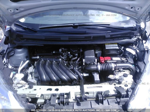 3N1CE2CP4GL397618 - 2016 NISSAN VERSA NOTE S/S PLUS/SV/SL/SR SILVER photo 10