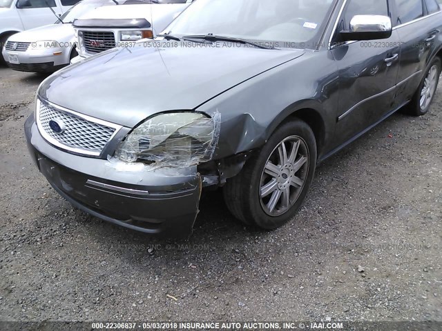 1FAFP25115G162727 - 2005 FORD FIVE HUNDRED LIMITED GRAY photo 6