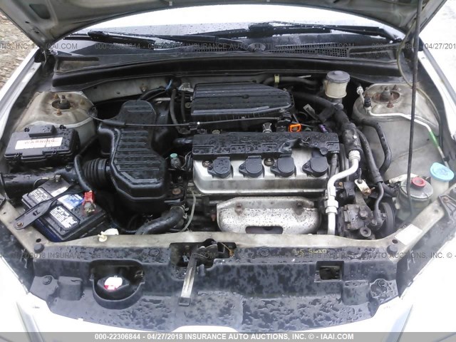 2HGES16354H622555 - 2004 HONDA CIVIC DX VP ვერცხლისფერი ფოტო 10