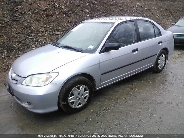 2HGES16354H622555 - 2004 HONDA CIVIC DX VP SILVER photo 2