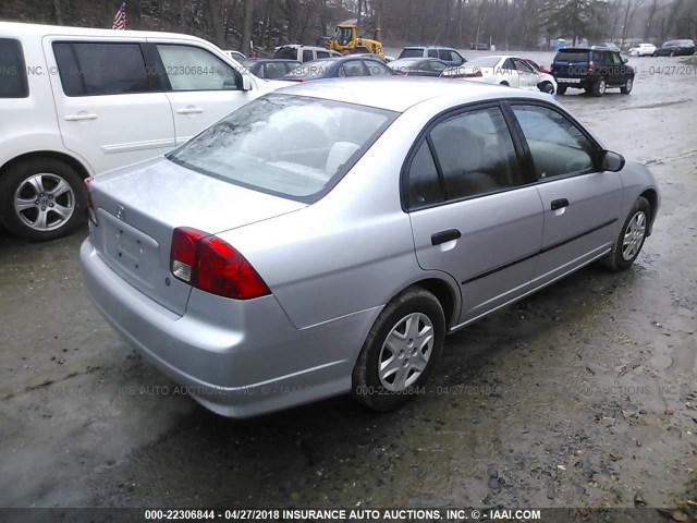 2HGES16354H622555 - 2004 HONDA CIVIC DX VP SILVER photo 4