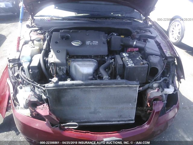 1N4AL11D55N483536 - 2005 NISSAN ALTIMA S/SL RED photo 10