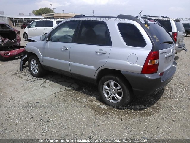 KNDJF723X77307079 - 2007 KIA SPORTAGE EX/LX SILVER photo 3