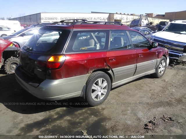 4S3BH815347600485 - 2004 SUBARU LEGACY OUTBACK H6 3.0 SPECIAL RED photo 4