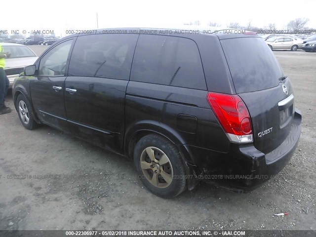 5N1BV28U88N118966 - 2008 NISSAN QUEST S/SE/SL BLACK photo 3