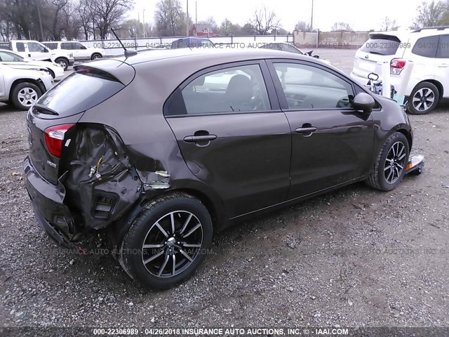 KNADN5A34D6203742 - 2013 KIA RIO EX/SX BROWN photo 4