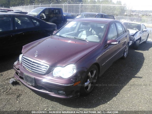 WDBRF52H36F823483 - 2006 MERCEDES-BENZ C GENERATION 2006 230 BURGUNDY photo 2