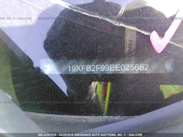 19XFB2F99EE025662 - 2014 HONDA CIVIC EXL BLACK photo 9