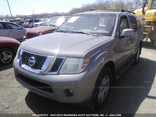 5N1AR18B28C656065 - 2008 NISSAN PATHFINDER S/LE/SE TAN photo 2