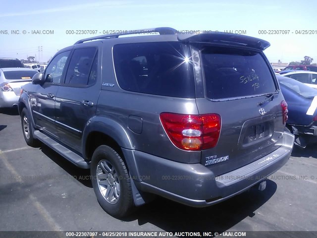 5TDZT38AX4S230838 - 2004 TOYOTA SEQUOIA LIMITED GRAY photo 3