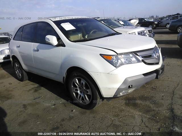 2HNYD28477H525034 - 2007 ACURA MDX TECHNOLOGY WHITE photo 1