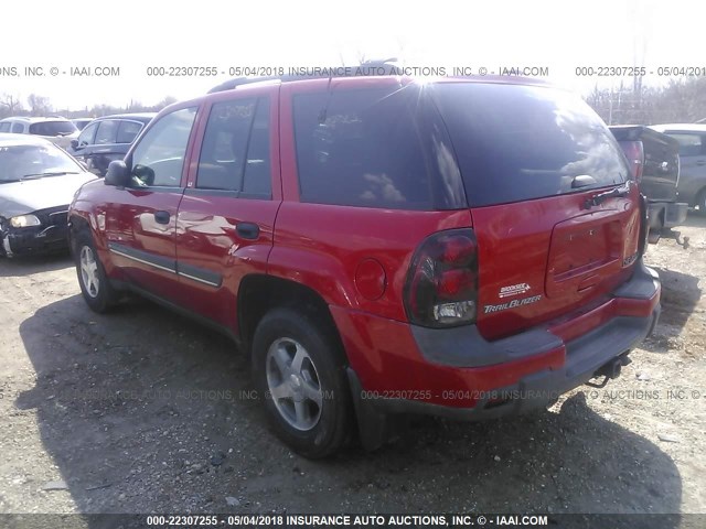 1GNDT13S822123880 - 2002 CHEVROLET TRAILBLAZER  RED photo 3