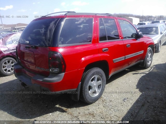 1GNDT13S822123880 - 2002 CHEVROLET TRAILBLAZER  RED photo 4