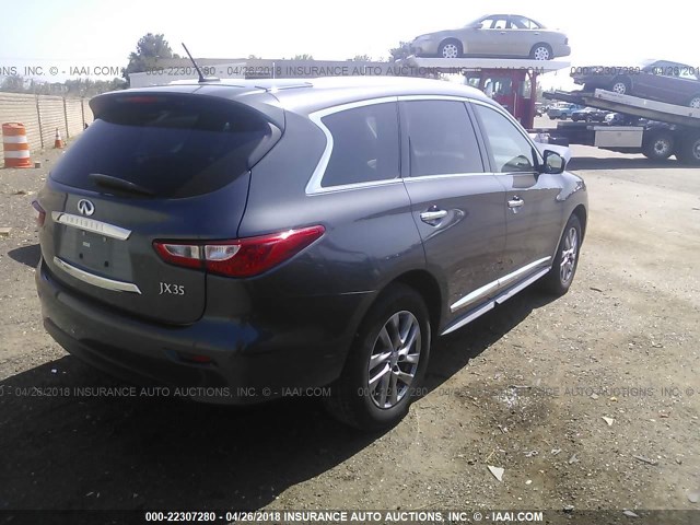 5N1AL0MN8DC352602 - 2013 INFINITI JX35 GRAY photo 4