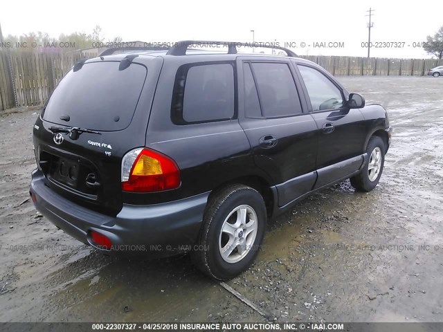 KM8SC83D21U010323 - 2001 HYUNDAI SANTA FE GLS/LX BLACK photo 4