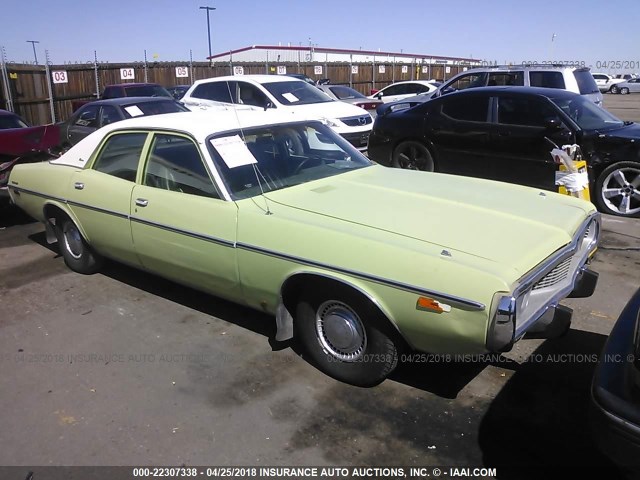 WH41G3A229786 - 1973 DODGE CORONET GREEN photo 1