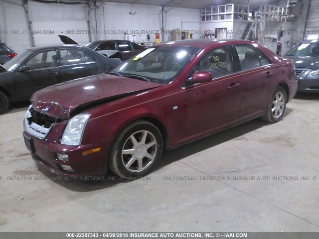 1G6DW677150173106 - 2005 CADILLAC STS RED photo 2