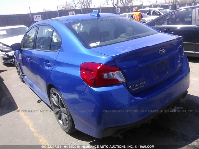 JF1VA1E69H8809196 - 2017 SUBARU WRX PREMIUM BLUE photo 3