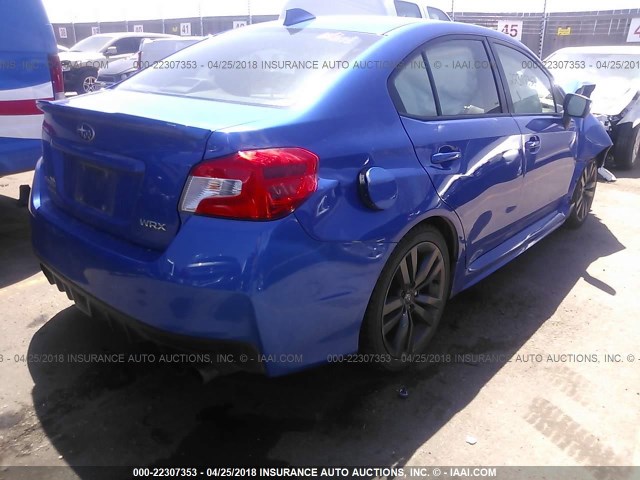 JF1VA1E69H8809196 - 2017 SUBARU WRX PREMIUM BLUE photo 4