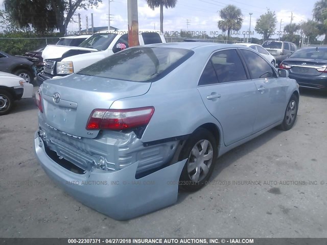 4T1BE46K27U581087 - 2007 TOYOTA CAMRY NEW GENERAT CE/LE/XLE/SE Light Blue photo 4