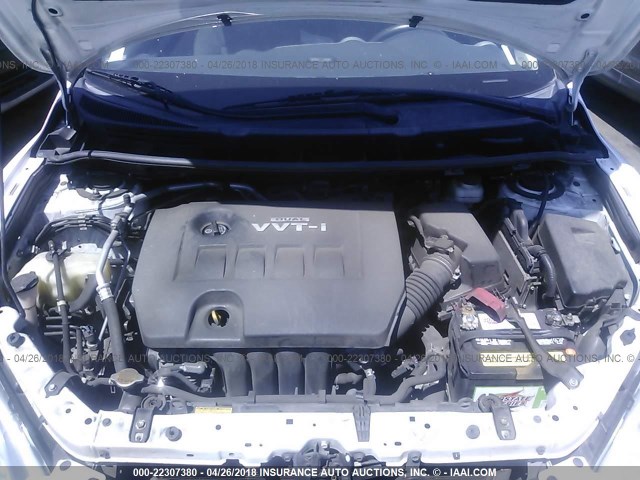 2T1KU4EE9AC304928 - 2010 TOYOTA COROLLA MATRIX  WHITE photo 10