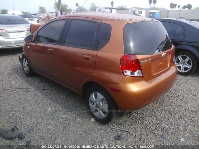 KL1TD66616B565846 - 2006 CHEVROLET AVEO LS ORANGE photo 3