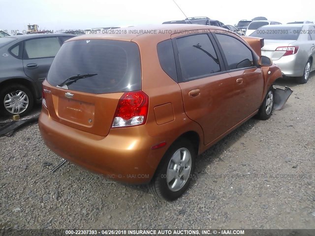 KL1TD66616B565846 - 2006 CHEVROLET AVEO LS ORANGE photo 4