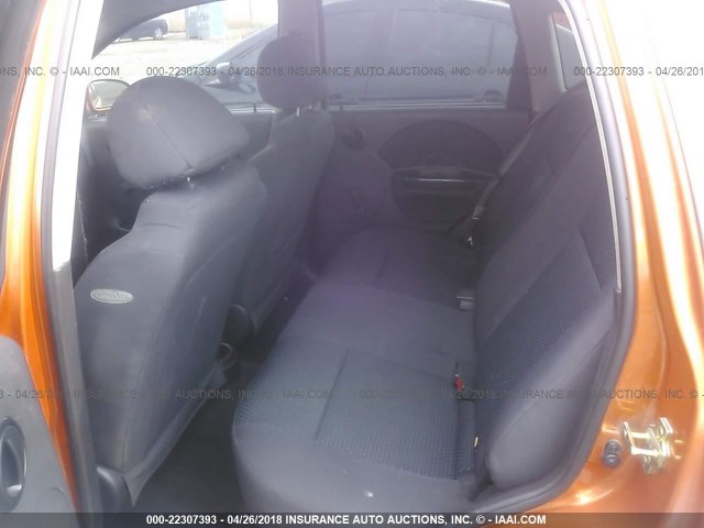 KL1TD66616B565846 - 2006 CHEVROLET AVEO LS ORANGE photo 8