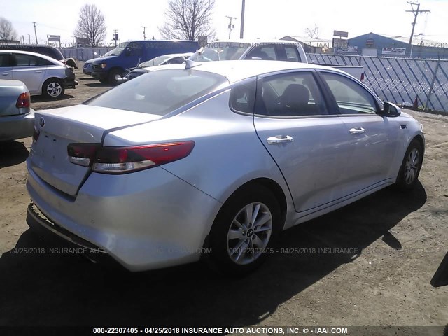 5XXGT4L30JG191339 - 2018 KIA OPTIMA LX/S SILVER photo 4