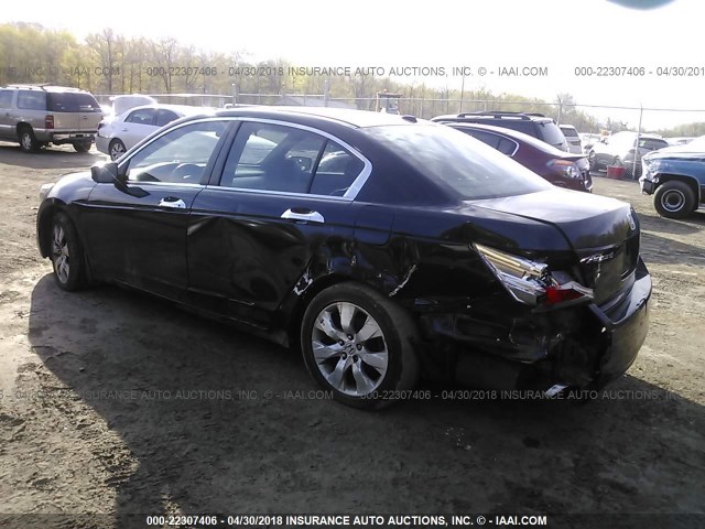 1HGCP36828A014867 - 2008 HONDA ACCORD EXL BLACK photo 3