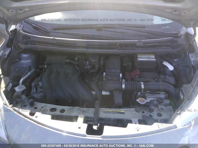 3N1CE2CP0FL402716 - 2015 NISSAN VERSA NOTE S/S PLUS/SV/SL/SR SILVER photo 10