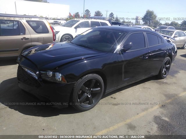 2C3CDXHG5EH295874 - 2014 DODGE CHARGER SXT BLACK photo 2