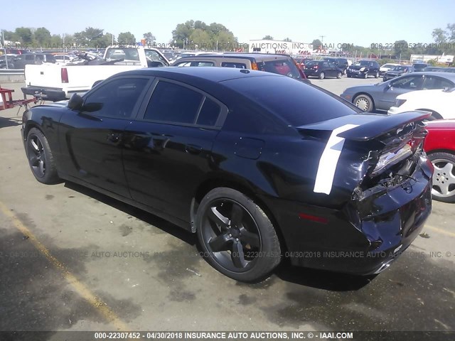 2C3CDXHG5EH295874 - 2014 DODGE CHARGER SXT BLACK photo 3