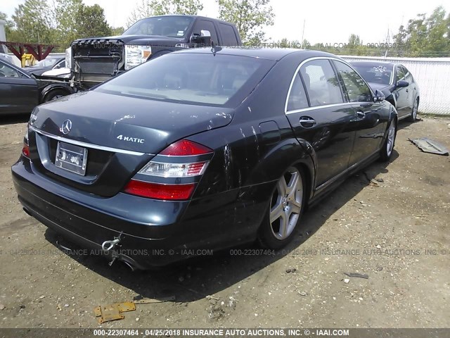 WDDNG86X67A136132 - 2007 MERCEDES-BENZ S 550 4MATIC BLUE photo 4