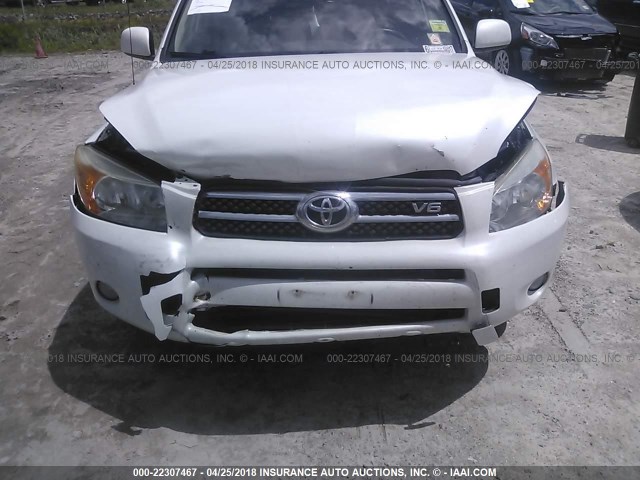 JTMBK31V275037014 - 2007 TOYOTA RAV4 LIMITED WHITE photo 6