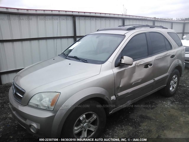 KNDJC733665640364 - 2006 KIA SORENTO EX/LX TAN photo 2