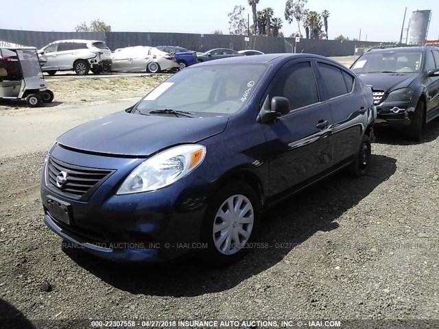 3N1CN7AP5CL820765 - 2012 NISSAN VERSA S/SV/SL Dark Blue photo 2