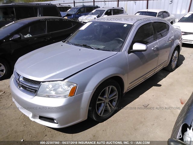 1B3BD1FG1BN584732 - 2011 DODGE AVENGER MAINSTREET SILVER photo 2