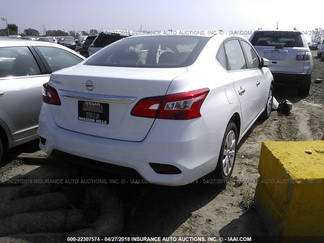 3N1AB7AP2HY409947 - 2017 NISSAN SENTRA S/SV/SR/SL WHITE photo 4