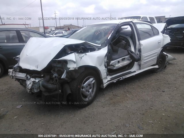 1G2NE52T11M615344 - 2001 PONTIAC GRAND AM SE WHITE photo 2