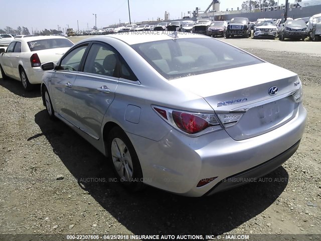 KMHEC4A43EA110155 - 2014 HYUNDAI SONATA HYBRID SILVER photo 3