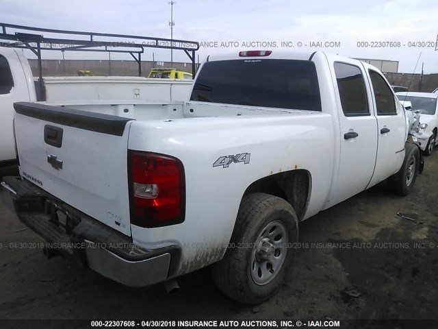 2GCEK13C471604094 - 2007 CHEVROLET SILVERADO K1500 CREW CAB WHITE photo 4