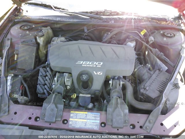 2G2WP522851339218 - 2005 PONTIAC GRAND PRIX RED photo 10