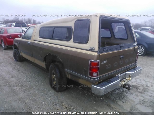 1B7GR14M6HS458200 - 1987 DODGE DAKOTA TAN photo 3